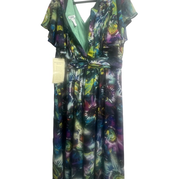 Romans, Size 18W, Multi Colored, Flowing, Zip Up Dress. K16 - Picture 7 of 10